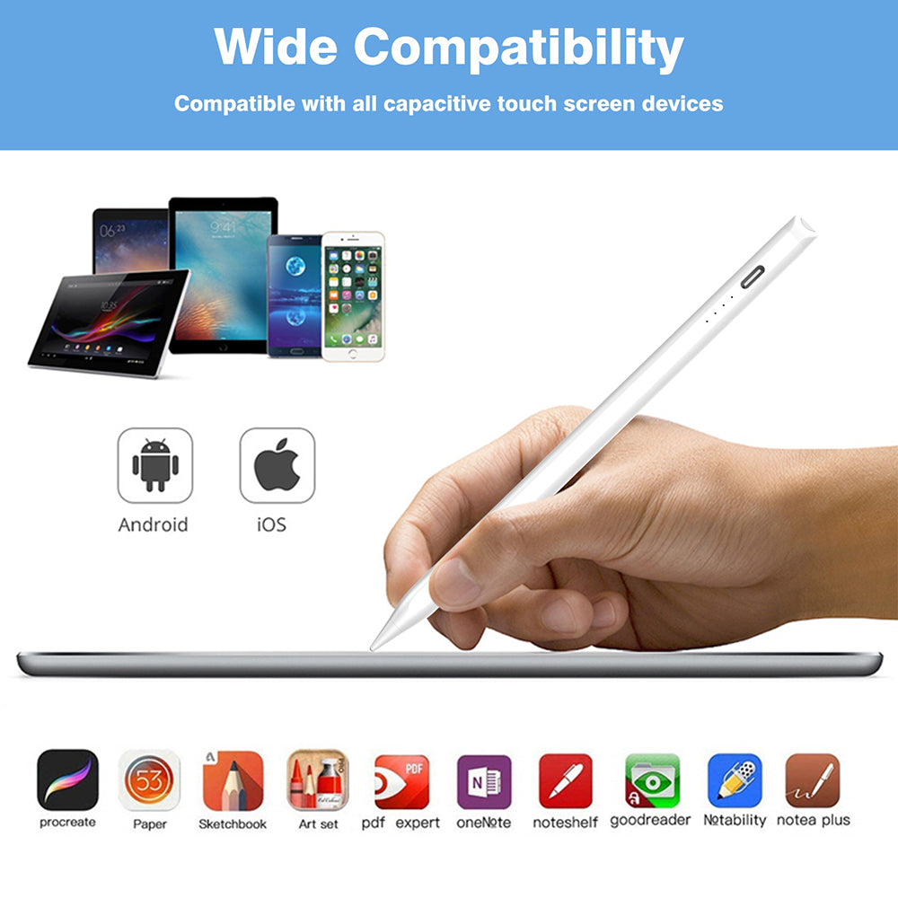 Lito - Stylus Pen (T3) - for Android, iOS, Microsoft, Type-C, Fast Charging, 90mAh, Aluminum Alloy - White