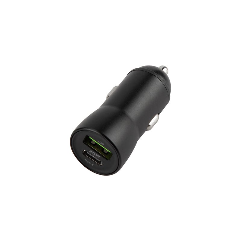 Maxlife - Dual USB & USB-C Car Charger 20W/3A - White
