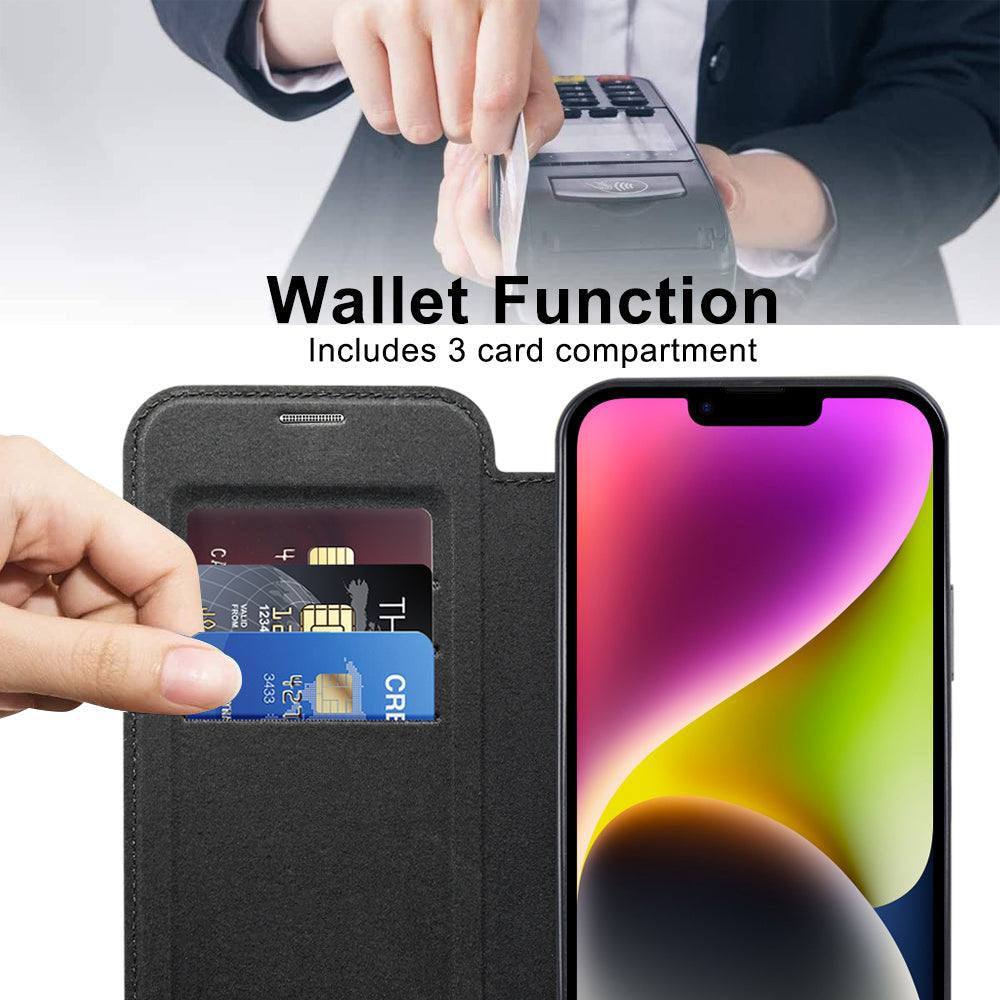 Techsuit - SmartMag Book Case - iPhone 14 Plus - Black