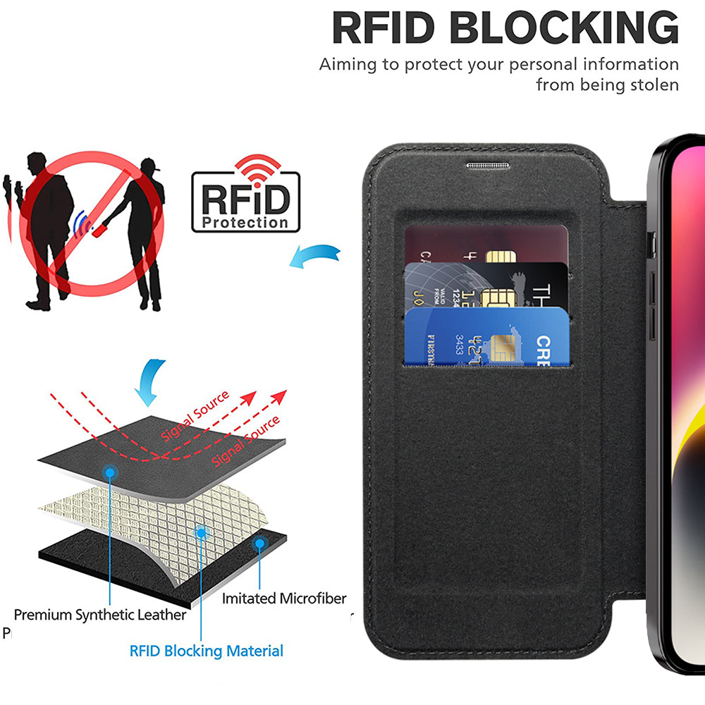 Techsuit - SmartMag Book Case - iPhone 14 Plus - Black