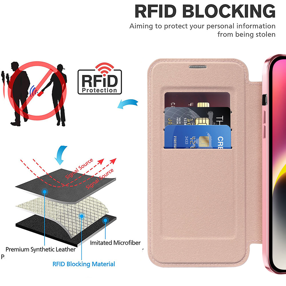 Techsuit - SmartMag Book Case - iPhone 14 Plus - Pink