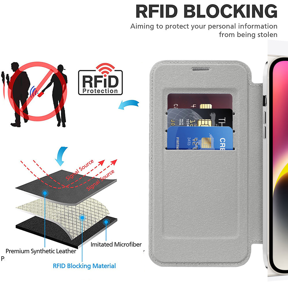Techsuit - SmartMag Book Case - iPhone 14 Plus - Gray