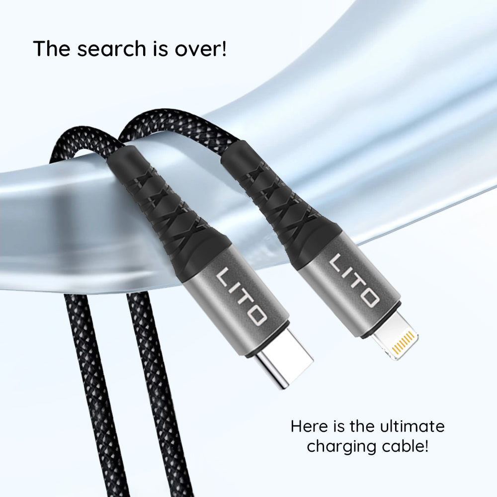Lito - Data Cable (LD22CL) - Type-C to Lightning, Fast Charging, 27W, 2m - Black