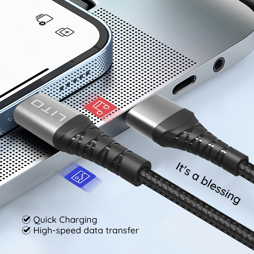 Lito - Data Cable (LD08CL) - Type-C to Lightning, Fast Charging, 27W, 1m - Black