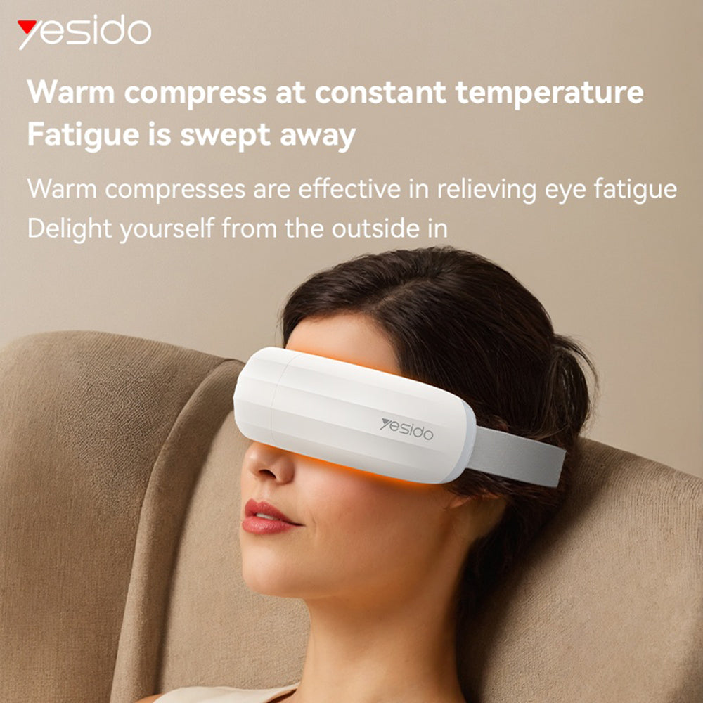 Yesido - Eye Massager (MG13) - Type-C, Rechargeable, Adjustable, 3-Level Temperature Adjustment, 600mAh - White