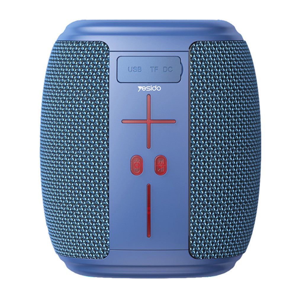 Yesido - Wireless Speaker (YSW14) - Bluetooth 5.1, RGB Lights, Portable, Fabric Texture, TF, USB, DC5V, 1200mAh, 5W - Blue