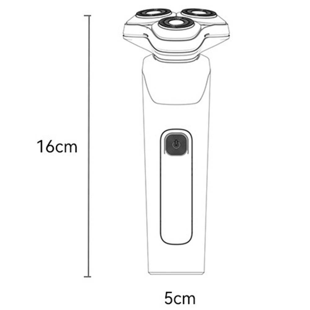 Yesido - Electric Shaver Razor (MG05) - with 3 Floating Cutter Heads, LED Power Display, USB, 9500RPM, 600mAh - Black