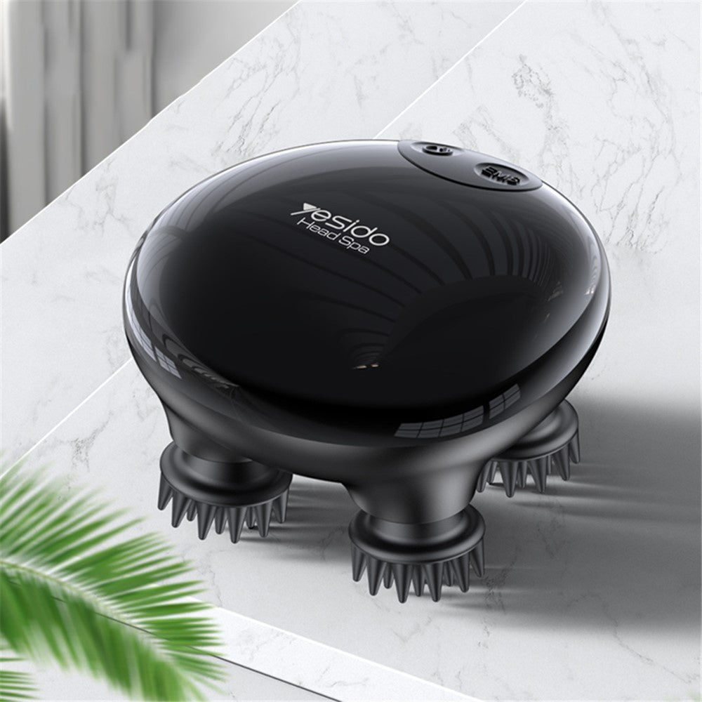 Yesido - Handheld Head Massager (MG04) - with 4 Gear Head Scratcher, Electrical Muscle Stimulation, 1200mAh, 3200RPM - Black