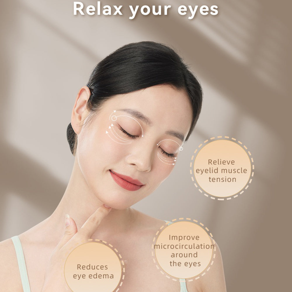 Yesido - Eye Massager (MG03) - with Sleep Music, Intelligent Heat Compress, 3 Eye Protection Modes - White