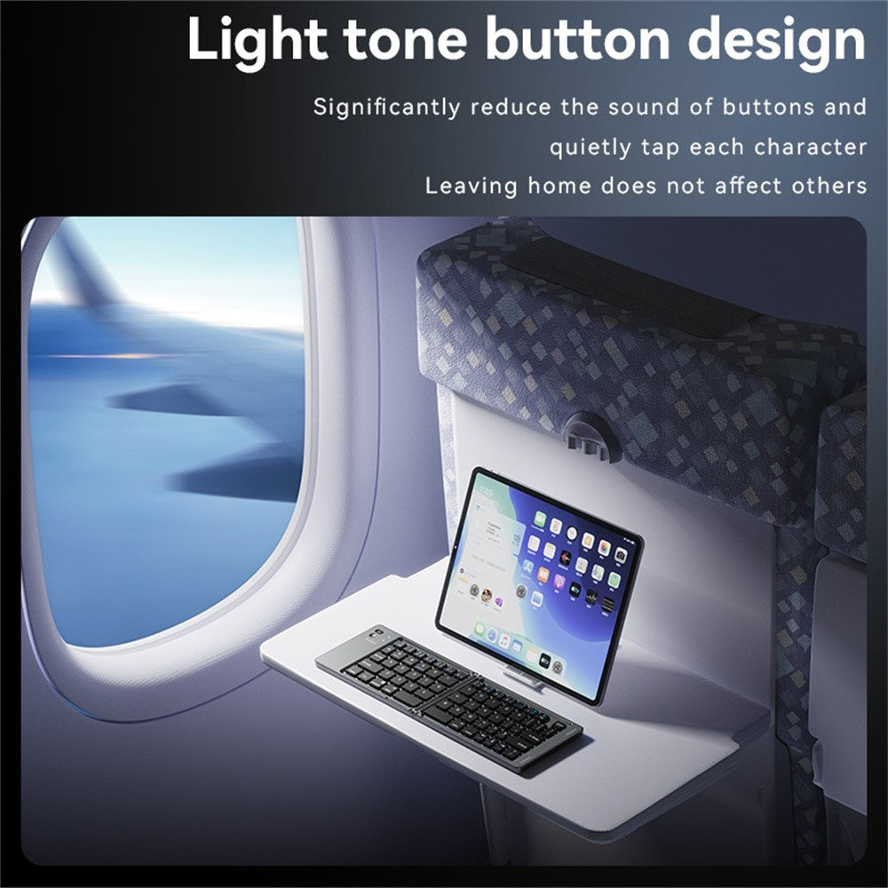 Yesido - Foldable Keyboard (KB27) - Type-C, 150mAh, Bluetooth 5.0, Compact Design, Ultra-Thin - Black