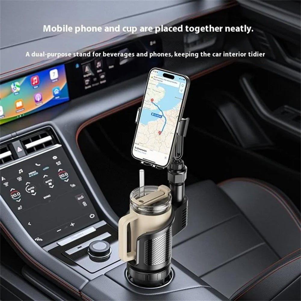 Yesido - Car Holder 2in1 (C273) - Cup Storage and Phone Mount, Flexible Viewing Angles, for 4.7 to 7.2inches Phones - Black