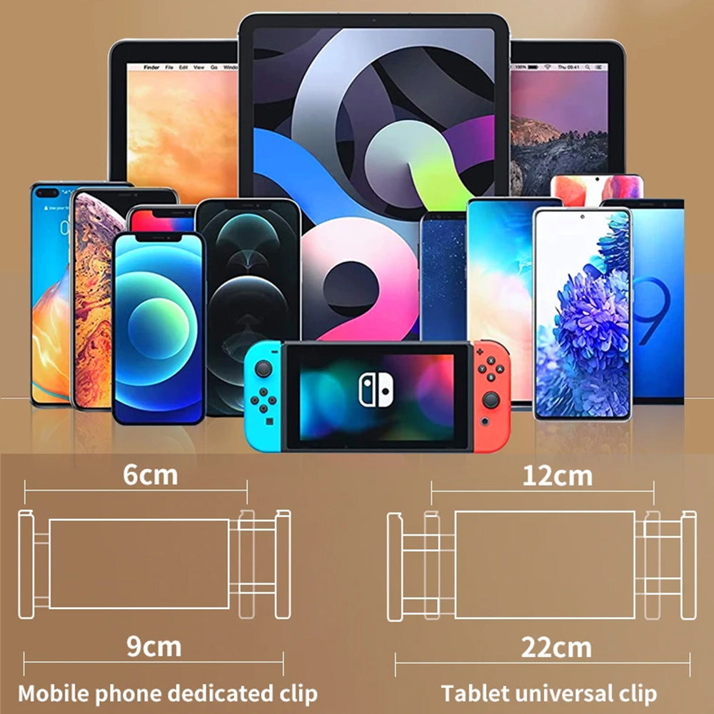 Yesido - Desk Holder (C296) - Lazy Man Stand, for 4 - 12.9inch Devices, Multi-directional Folding Shaft - Black