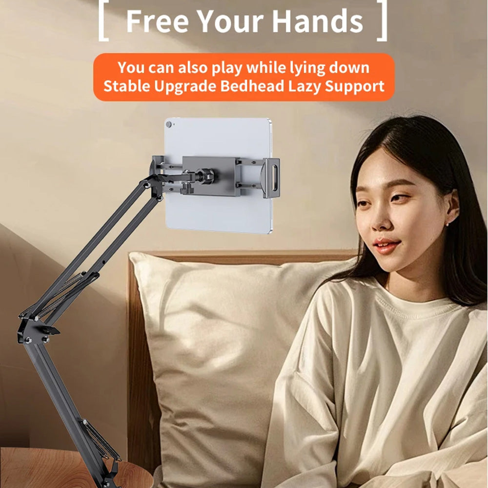 Yesido - Desk Holder (C296) - Lazy Man Stand, for 4 - 12.9inch Devices, Multi-directional Folding Shaft - Black