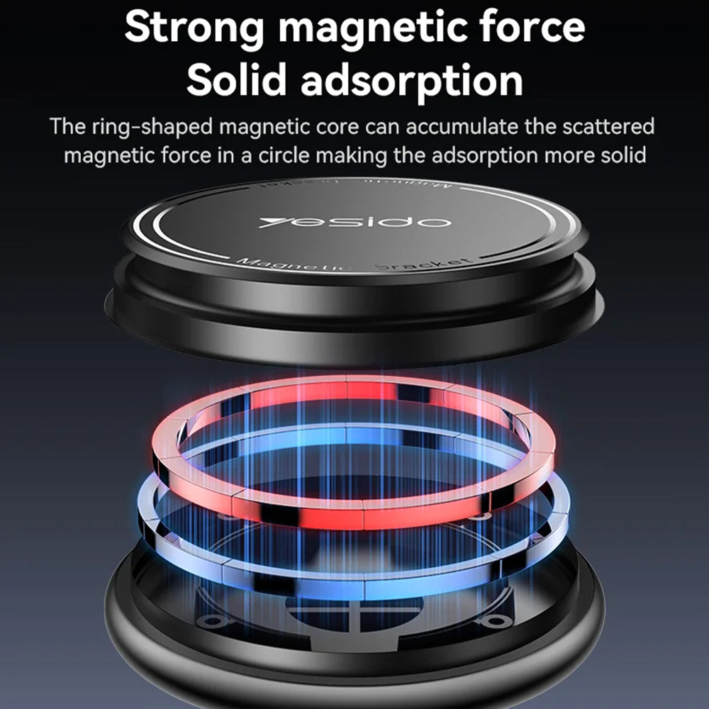 Yesido - Car Holder (C269) - Magnetic, for Dashboard, Bionic Suction Cup, Telescopic Arm, 360, Universal - Black