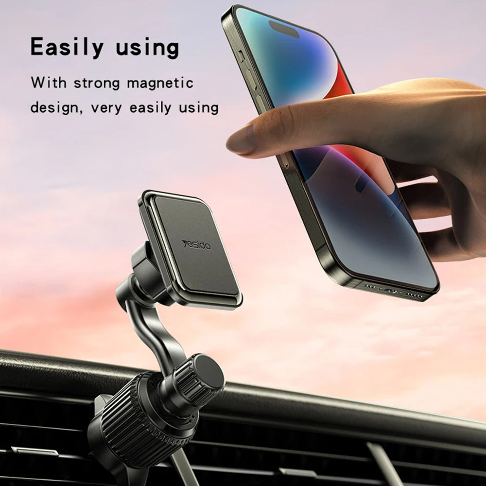 Yesido - Car Holder (C244) - Magnetic, for Air Vent, Upgraded Clip, Free Rotating Angle, N42 Magnets - Black