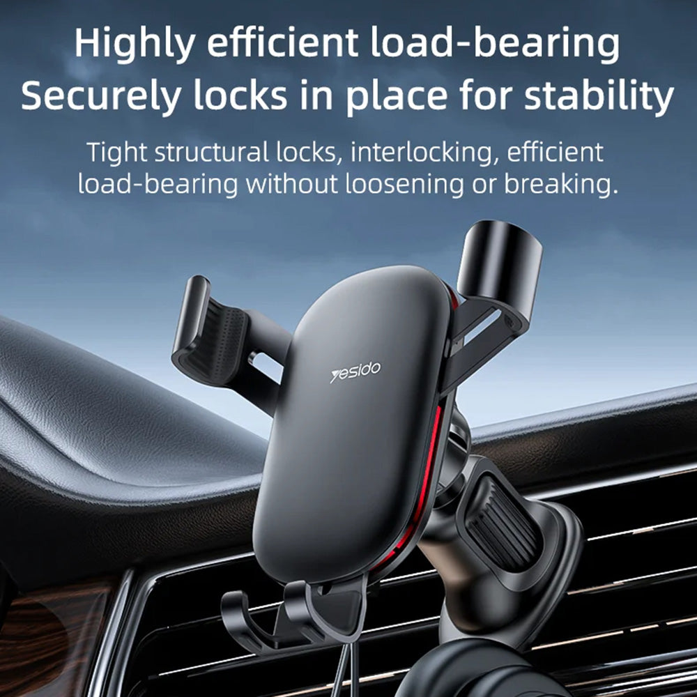 Yesido - Car Holder (C243) - for Air Vent, with Bionic Hawksbill Hook, Gravitational Lock - Black