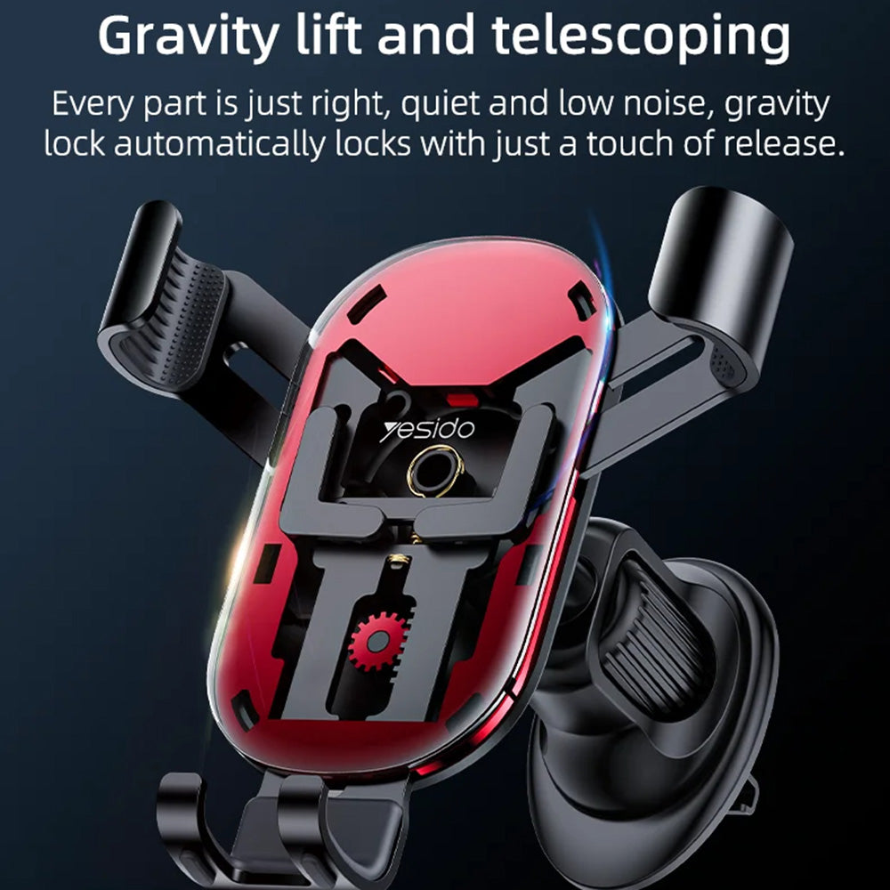 Yesido - Car Holder (C243) - for Air Vent, with Bionic Hawksbill Hook, Gravitational Lock - Black