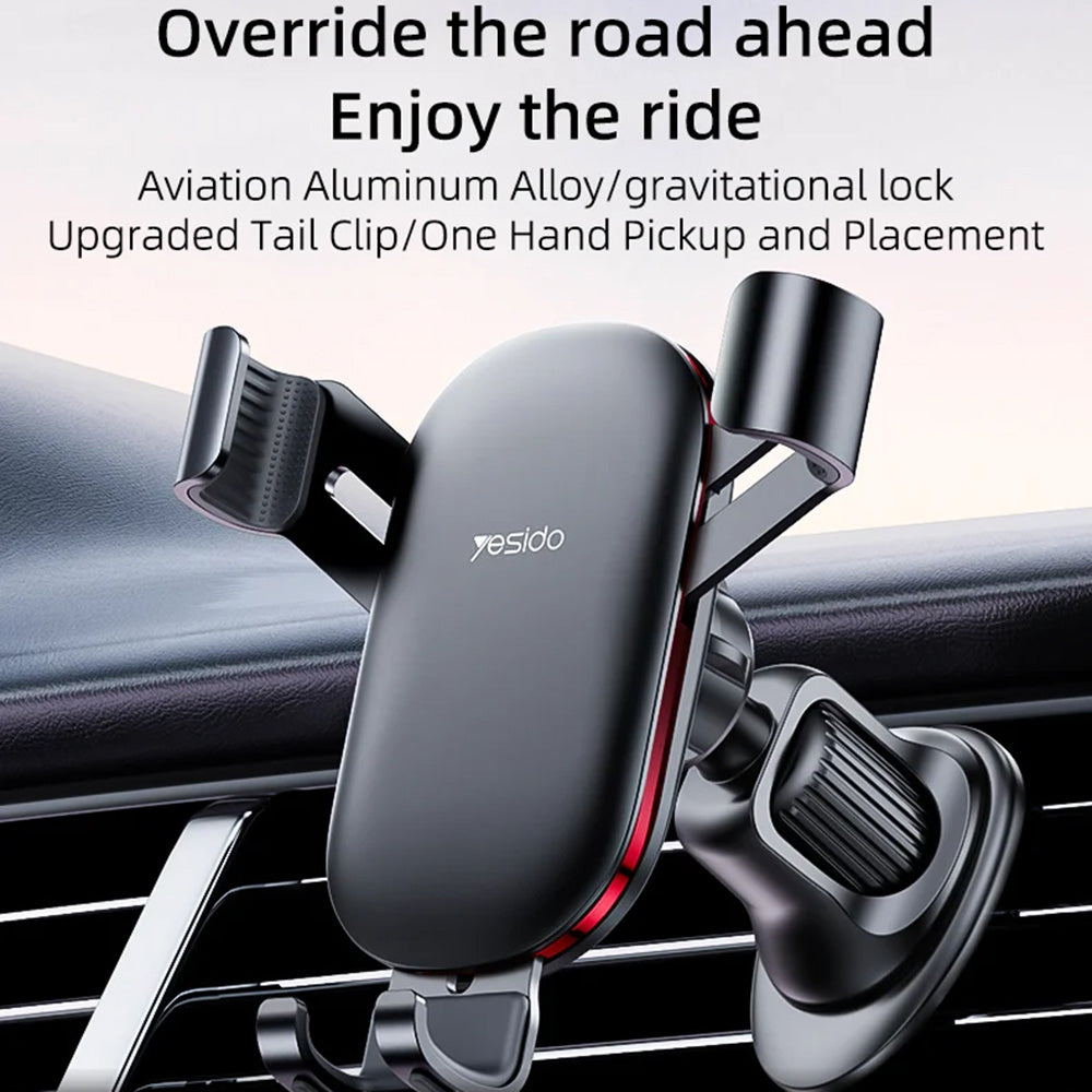 Yesido - Car Holder (C243) - for Air Vent, with Bionic Hawksbill Hook, Gravitational Lock - Black