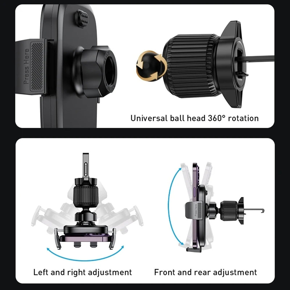Yesido - Car Holder (C241) - for Air Vent, Balanced Three-Point, 4.7-7.2inch Phones - Black