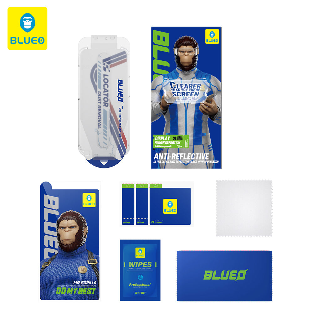 Blueo - Anti-Reflective HD Glass with Applicator Pro - iPhone 14 Pro Max - Black
