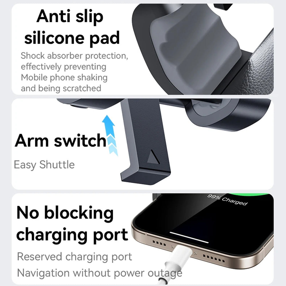 Yesido - Car Holder (C240) - for Mercedes Air Vent, 360720°, Clamp Arm Switch, Anti-slip Silicone - Black