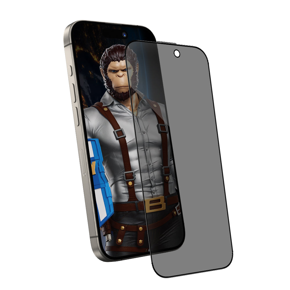 Blueo - Anti-Peep Privacy Glass with Applicator Pro - iPhone 14 Pro Max - Black