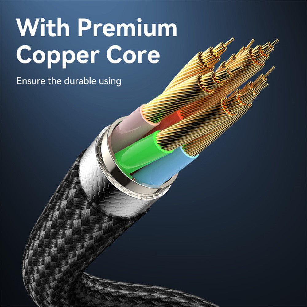 Yesido - Data Cable (CA186) - Type-C to Type-C, Fast Charging, 480Mbps, 240W, 48V/5A, E-Mark Chip, Nylon Braided, 2m - Black