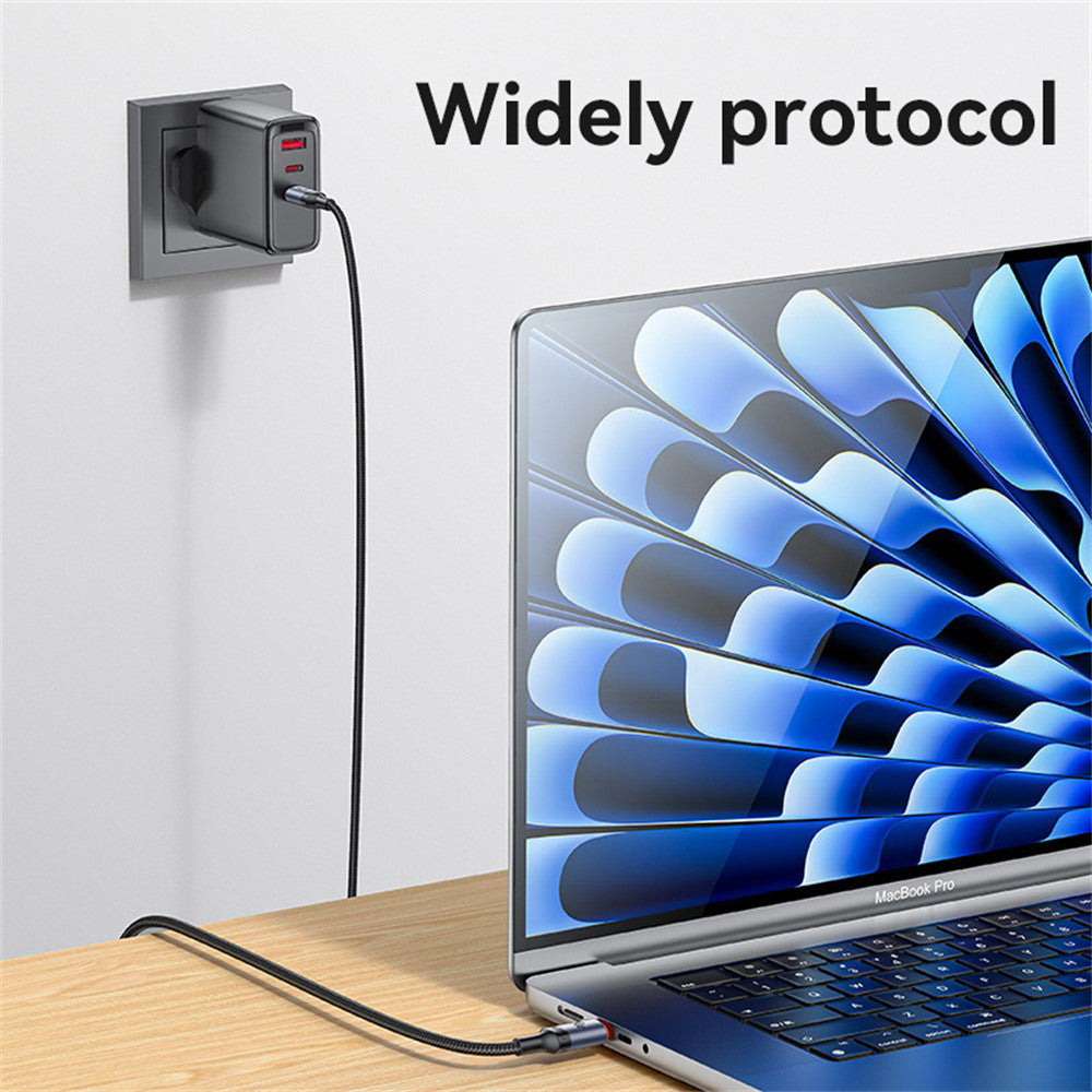 Yesido - Data Cable (CA186) - Type-C to Type-C, Fast Charging, 480Mbps, 240W, 48V/5A, E-Mark Chip, Nylon Braided, 2m - Black