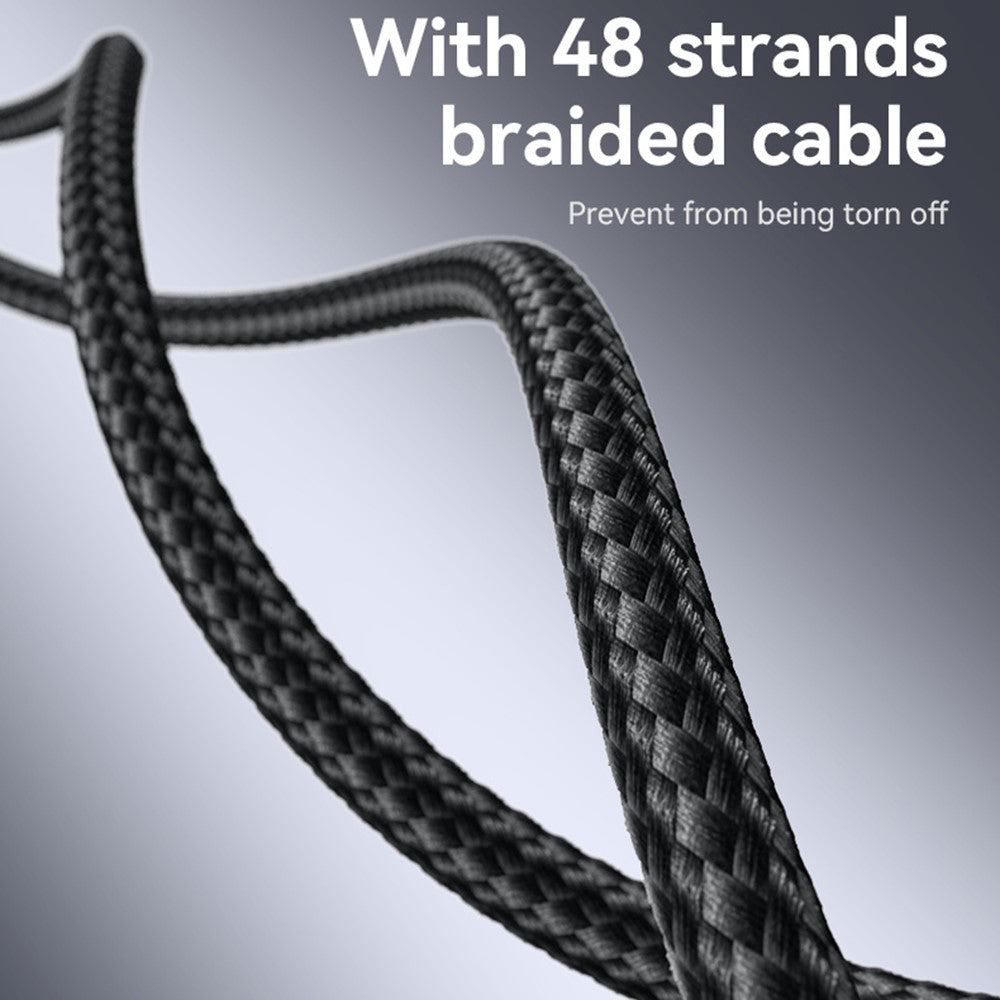 Yesido - Data Cable (CA185) - Type-C to Type-C, Fast Charging, 480Mbps, 240W, 48V/5A, E-Mark Chip, Nylon Braided, 1.2m - Black