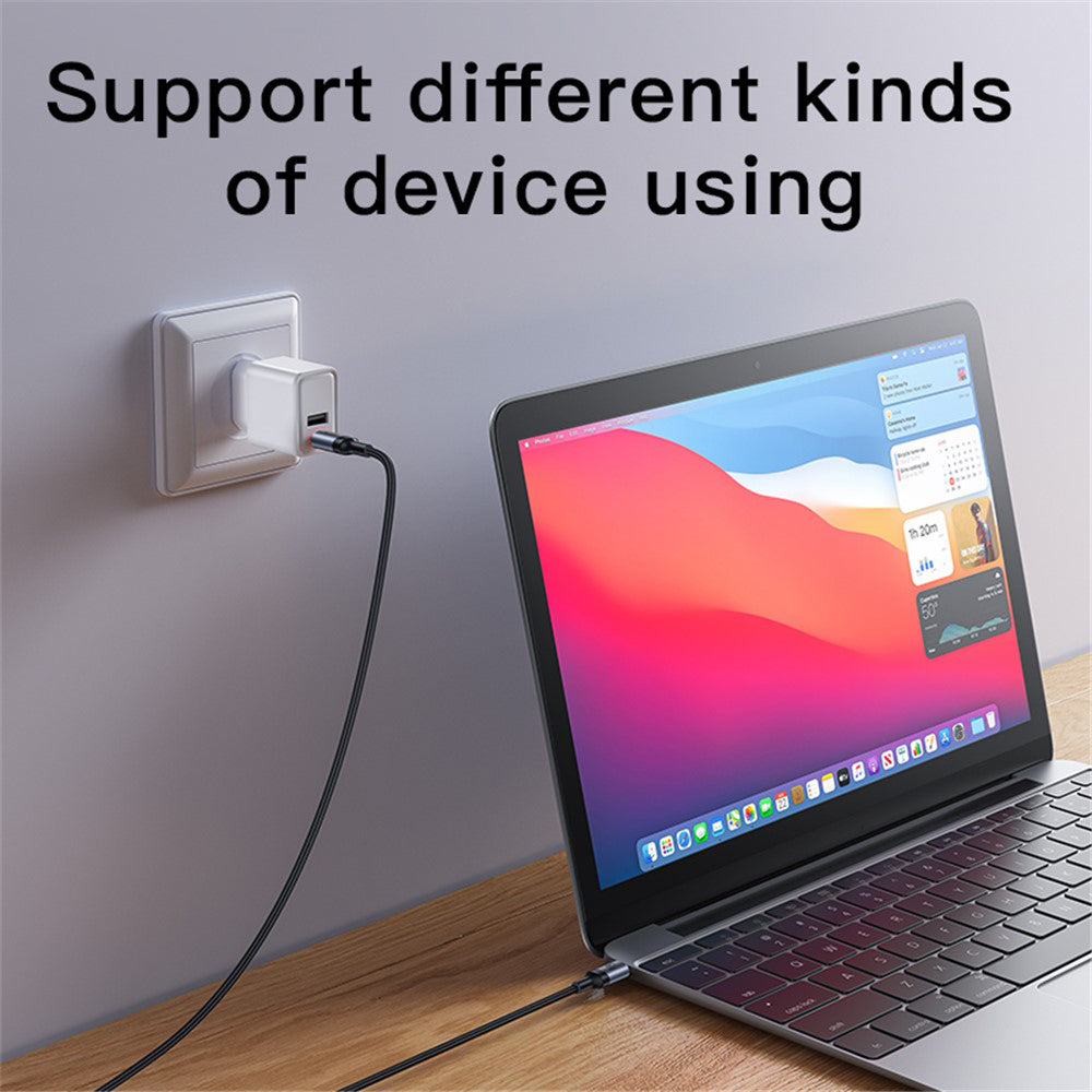 Yesido - Data Cable (CA181) - Type-C to Type-C, Fast Charging, 60W, 3A, 480Mbps, Aluminum Alloy, 1.2m - Black