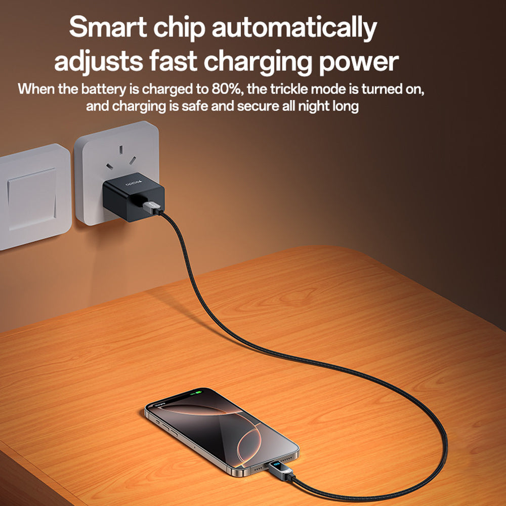 Yesido - Data Cable (CA179) - Super Fast Charging, with Digital Display, Type-C to Type-C, 100W, 5A, 480Mbps, 1.2m - Black
