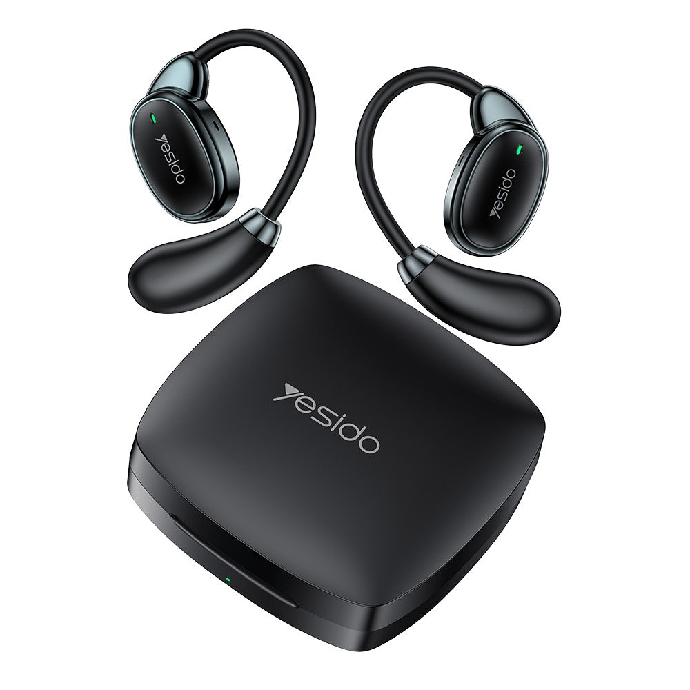 Yesido - Wireless Earbuds (YSP19 BL) - with Bluetooth V5.4, Open-ear Design, 400mAh, Type-C, 30hrs Working Time - Black