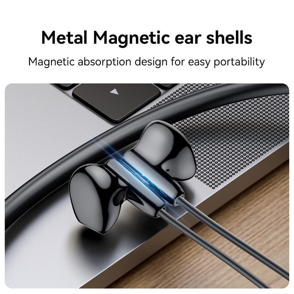 Yesido - Wireless Earbuds (YSP21) - Magnetic, Neckband Design, with Bluetooth V5.3, 280mAh, Type-C - Black