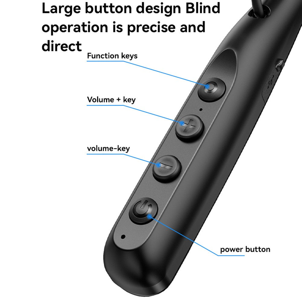 Yesido - Wireless Earbuds (YSP22) - Magnetic, Neckband Design, with Bluetooth V5.3, 500mAh, Type-C - Black