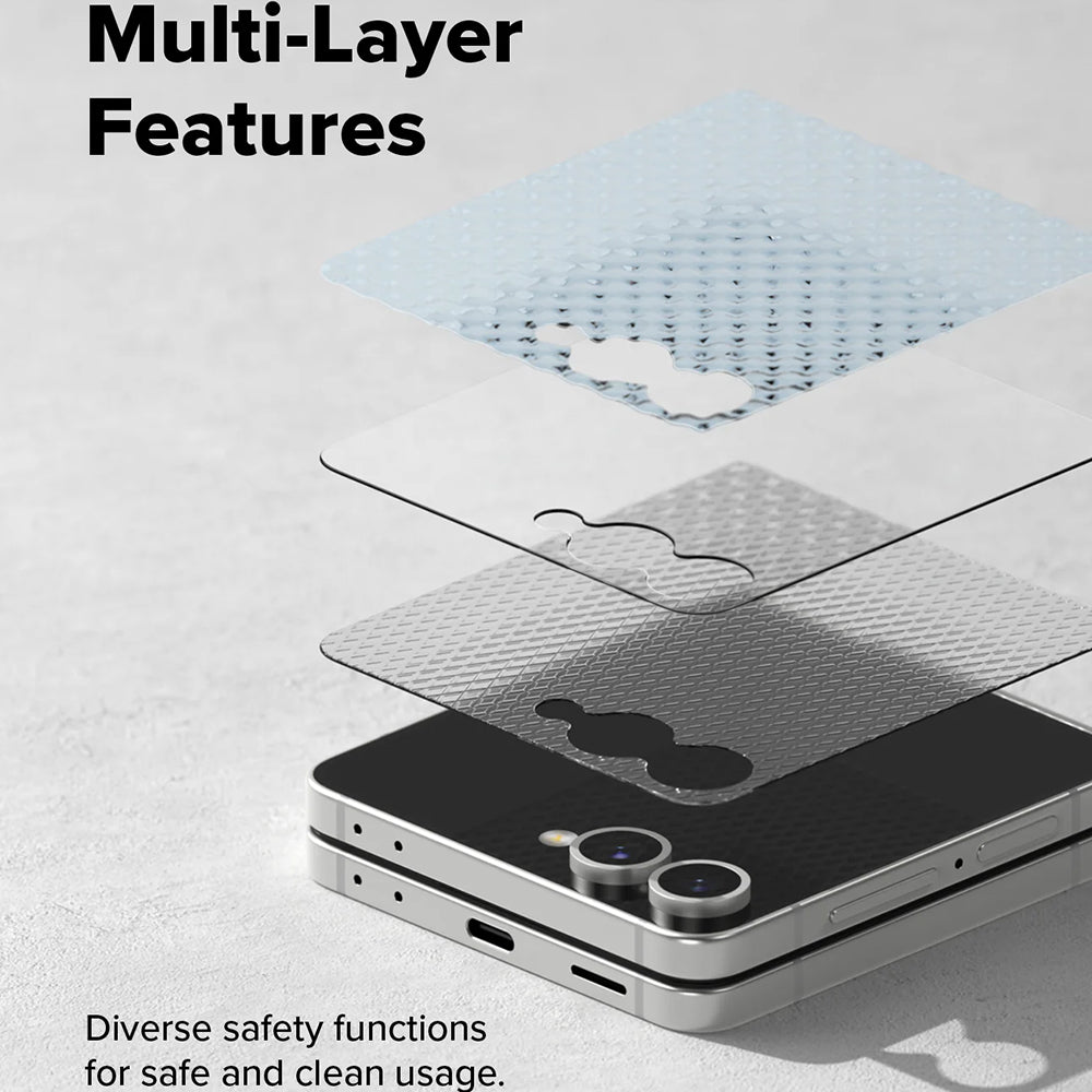 Ringke - Cover Display Easy Slide Tempered Glass Pro (2 pack) - Galaxy Z Flip7 - Clear