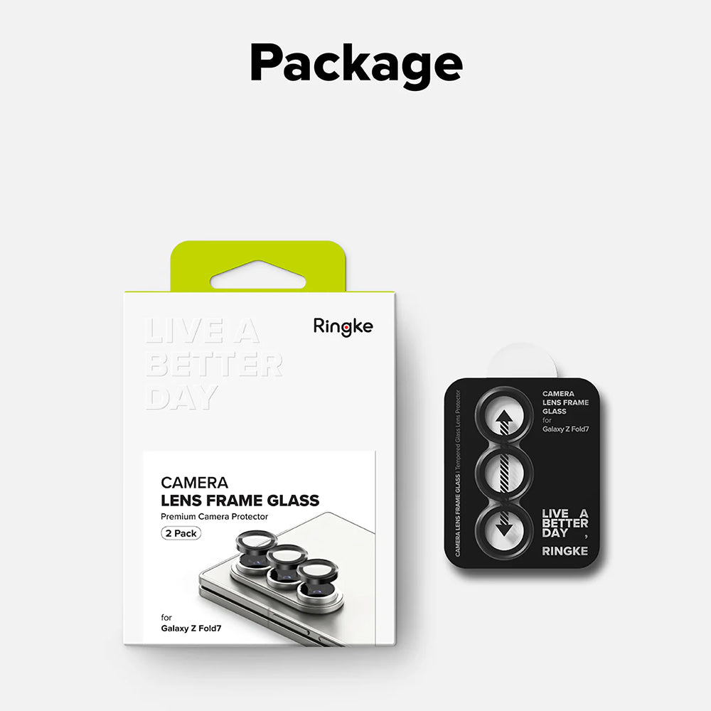 Ringke - Camera Lens Frame Glass (2 pack) - Galaxy Z Fold7 - Black
