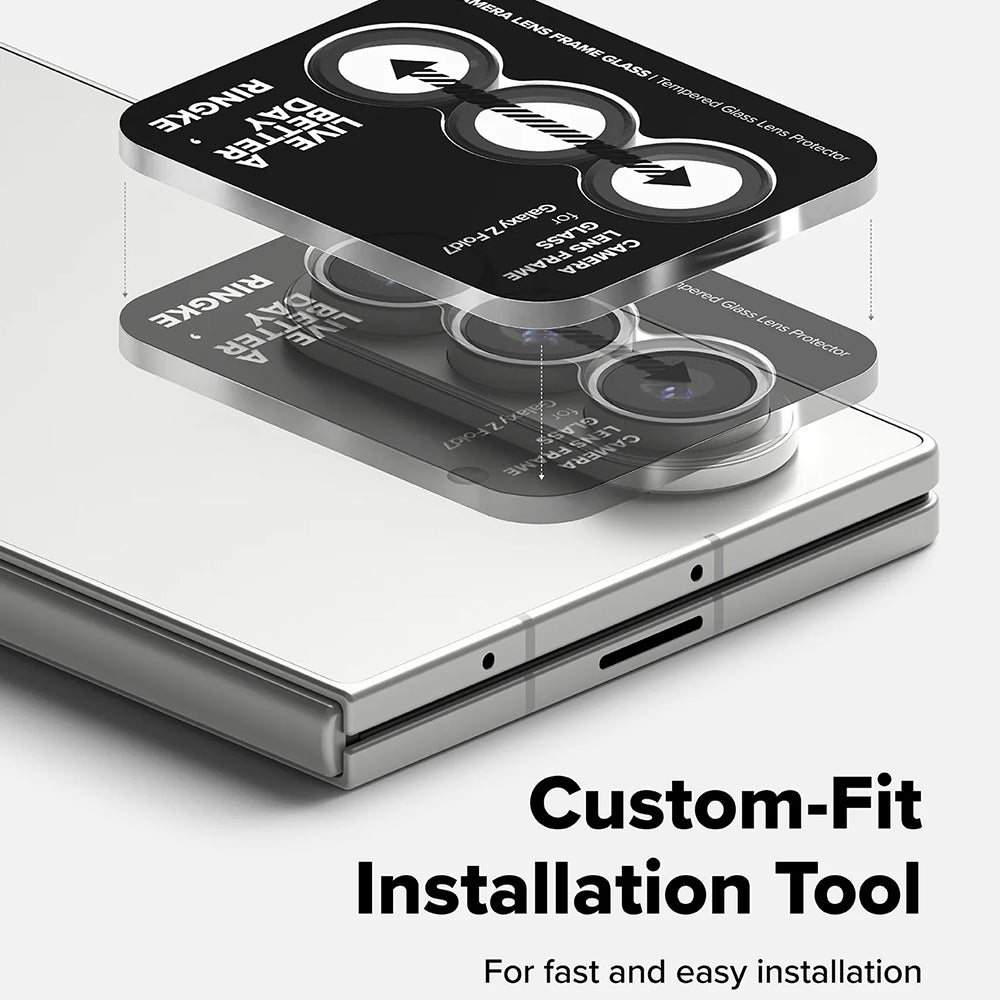 Ringke - Camera Lens Frame Glass (2 pack) - Galaxy Z Fold7 - Black