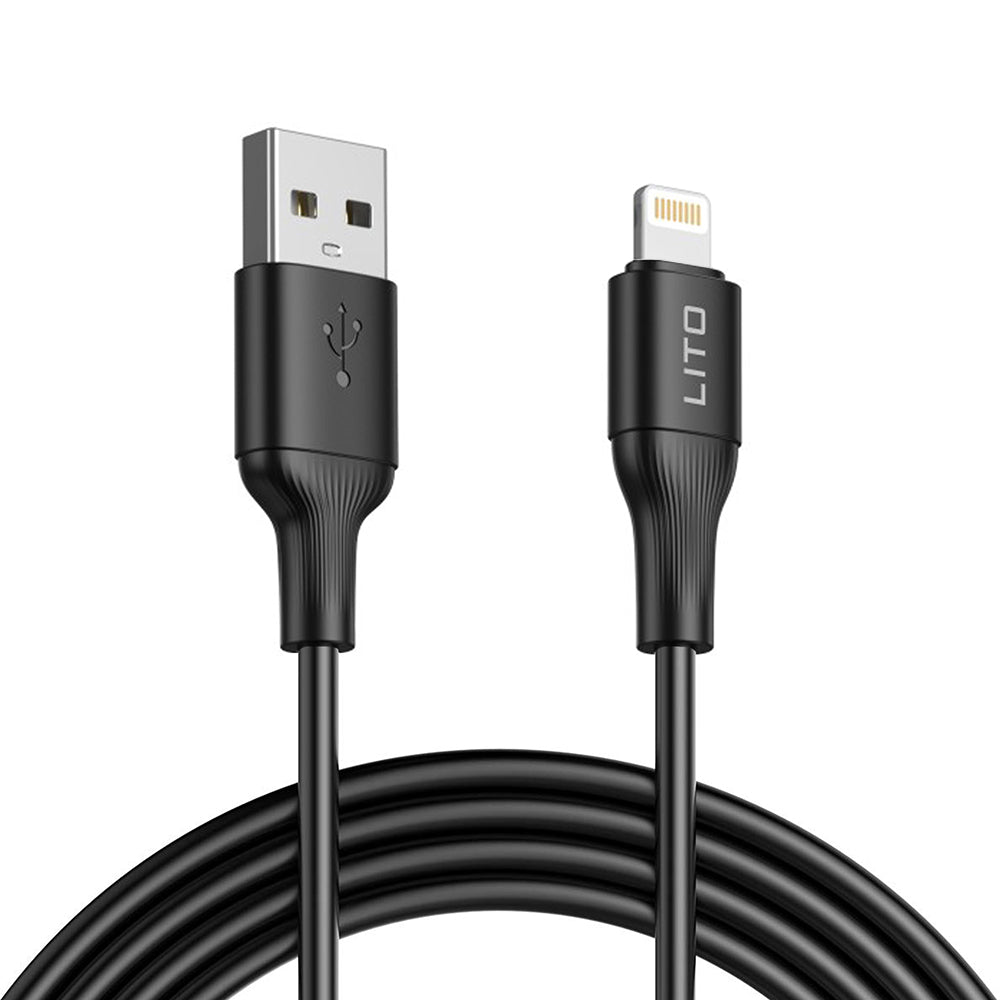 Lito - Data Cable (LD06L) - USB to Lightning, 2.4A, PVC, 1m - Black