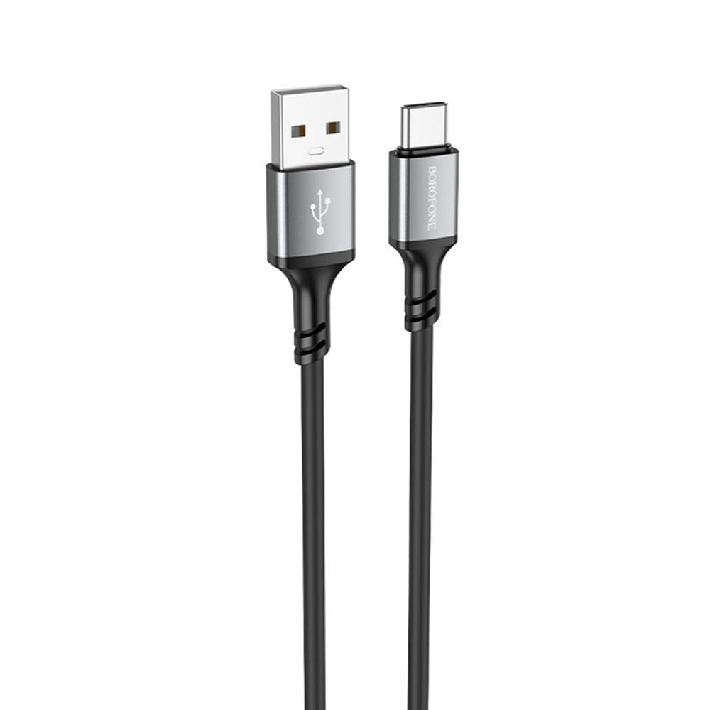 Borofone - Data Cable (BX83) - USB to Type-C, Silicone, Universal, 3A, 1m - Black