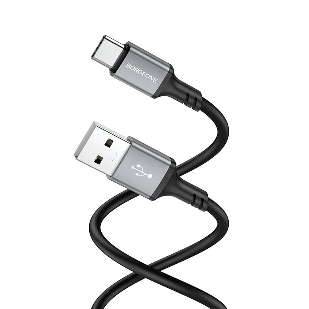 Borofone - Data Cable (BX83) - USB to Type-C, Silicone, Universal, 3A, 1m - Black