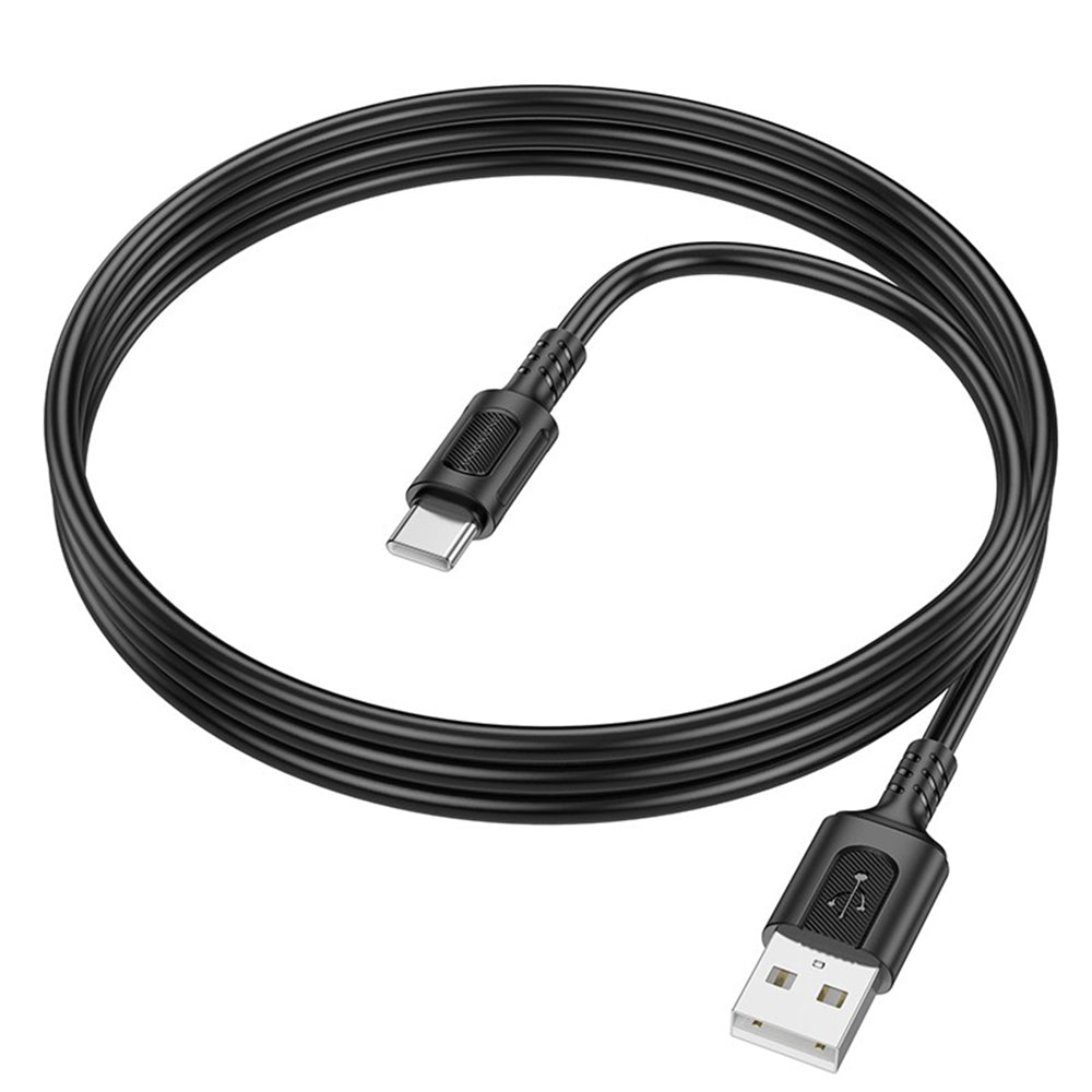 Borofone - Data Cable Feliz Series (BX111) - USB to Type-C, PVC, Universal, 60W, 3A, 1m - Black
