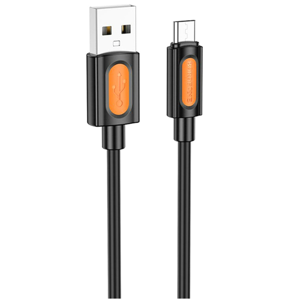 Borofone - Data Cable Silicone Series (BX114) - USB to Micro-USB, Silicone, 2.4A, 1m - Black