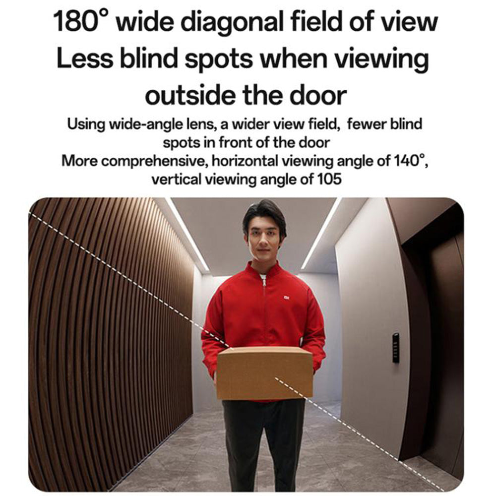 Yesido - Wireless Video Intercom Doorbell (KM27) - 2.4G, 2K HD 1080*720px, 1000mAh, 4.3" TFT Screen, UK Plug - White