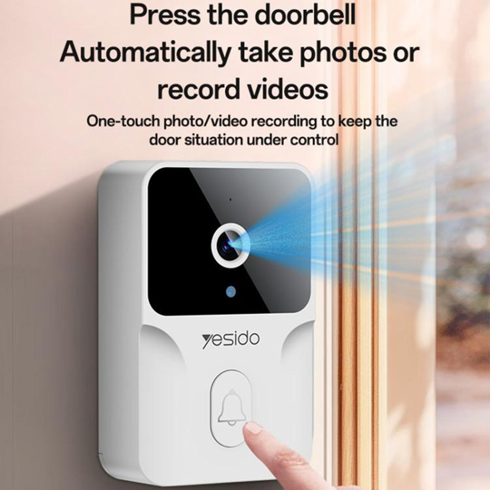 Yesido - Wireless Video Intercom Doorbell (KM27) - 2.4G, 2K HD 1080*720px, 1000mAh, 4.3" TFT Screen, UK Plug - White