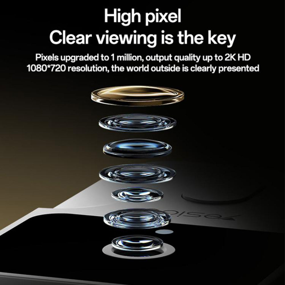 Yesido - Wireless Video Intercom Doorbell (KM27) - 2.4G, 2K HD 1080*720px, 1000mAh, 4.3" TFT Screen, UK Plug - White