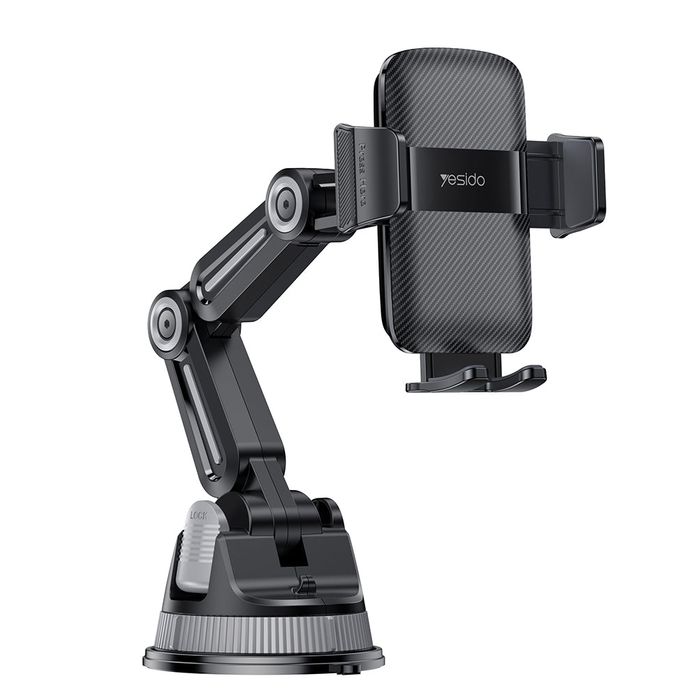 Yesido - Car Holder (C275) - for Dashboard, 1260-Degree All-Round Adjustment Design, 4.7-7.2" Phone - Black