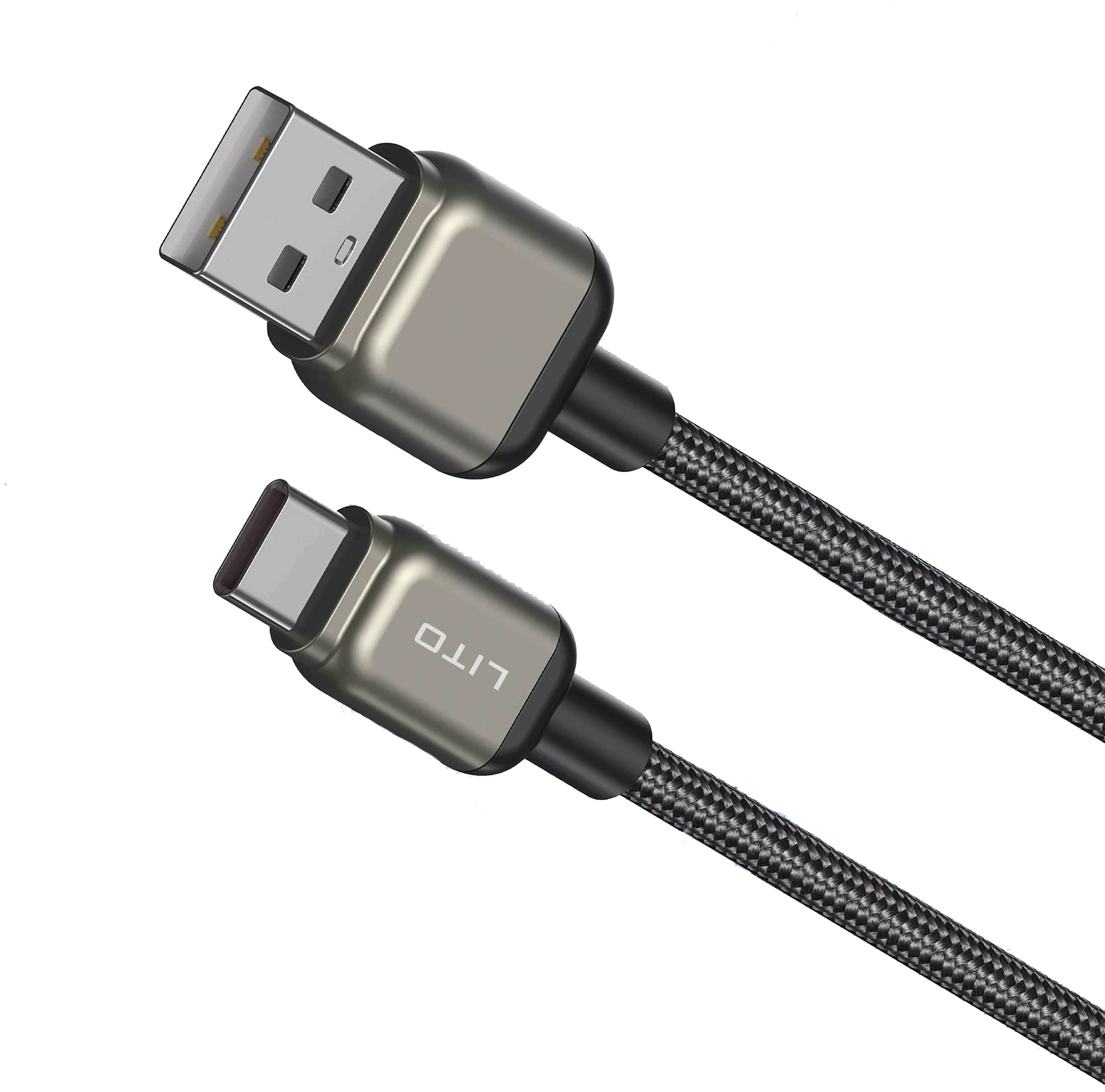 Lito - Data Cable (LD17) - USB to Type-C, Fast Charging, Braided Nylon - Black