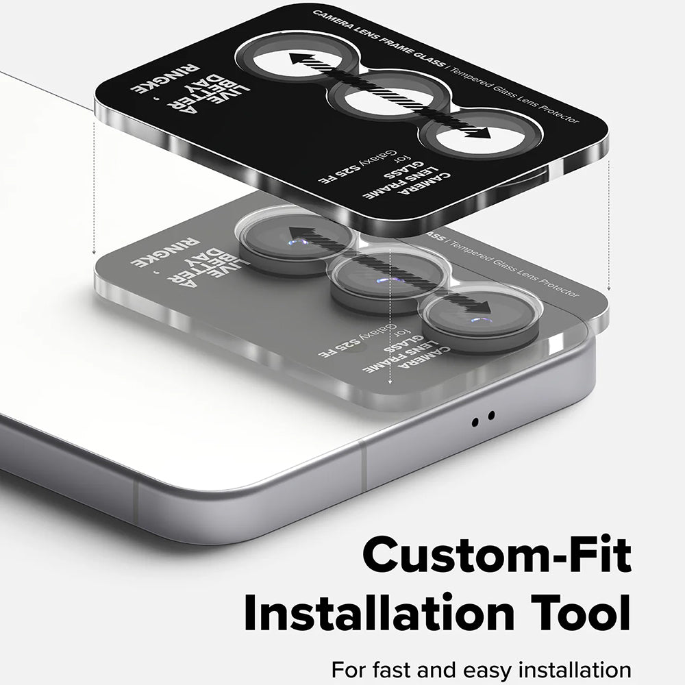 Ringke - Camera Lens Frame Glass (2 pack) - Galaxy S25 FE - Black