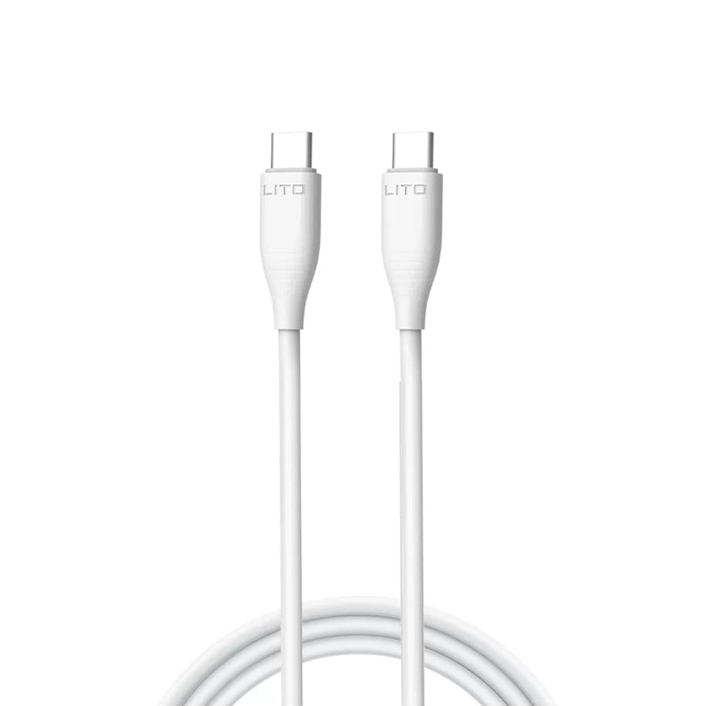 Lito - Data Cable Liquid Silicone (LD03) - Type-C to Type-C, Fast Charging, 60W, 1m - White