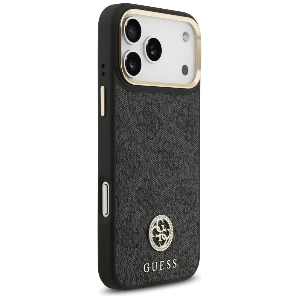 Guess - 4G Strass Logo with Big Strap Metal Button MagSafe (GUHMP17XP4G4DCSK) - iPhone 17 Pro Max - Black